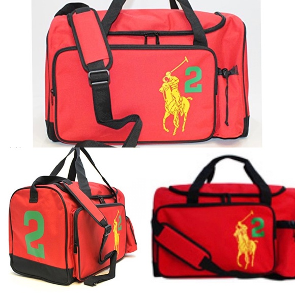 Large Polo Ralph Lauren Red Gym Workout Vacation Weekender Duffle Bag - Picture 1 of 9